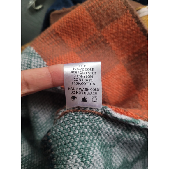 Ces Femme Knit Patchwork Denim Sleeve Oversized Cardigan Sz S Artsy Retro Boho - Picture 8 of 8